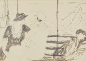Gespräch auf einem Boot, um 1934